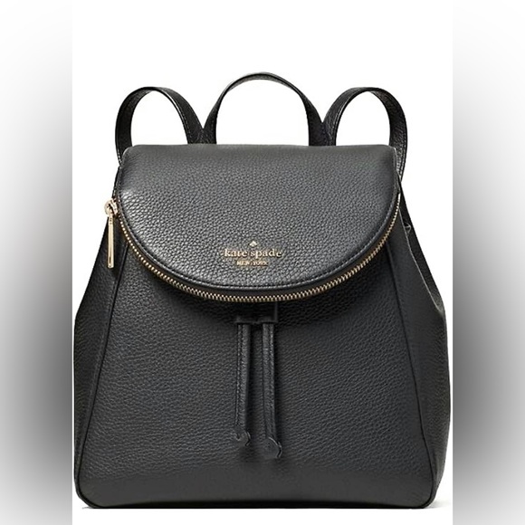 KATE SPADE LEILA MEDIUM FLAP BACKPACK TOTE BAG
BLACK SOFT LEATHER - Picture 2 of 6